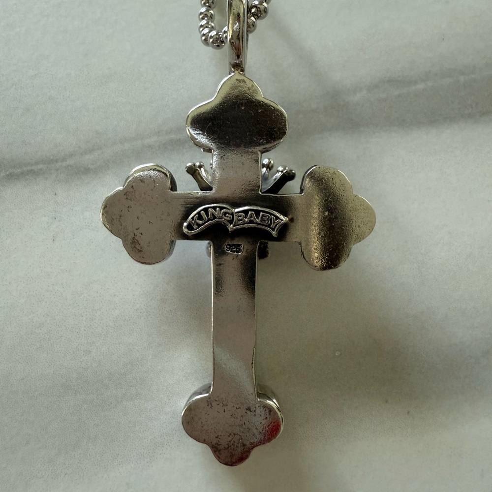 King Baby Studio Silver Cross Pendant Necklace - Picture 9 of 9